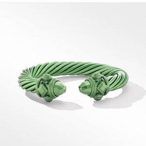 David Yurman green aluminum 10mm cable bracelet